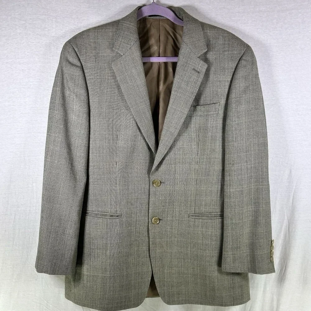 Lauren Ralph Lauren Tan Brown Men’s Silk Wool Stripe Sportcoat Blazer Jacket 38R